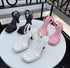 Luxury Square Toe Cross Strap Heels
